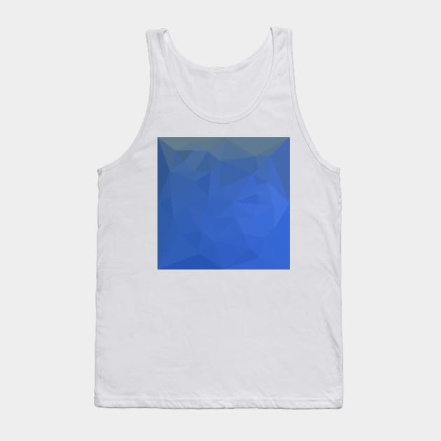 Deep Sky Blue Abstract Low Polygon Background Tank Top by retrovectors